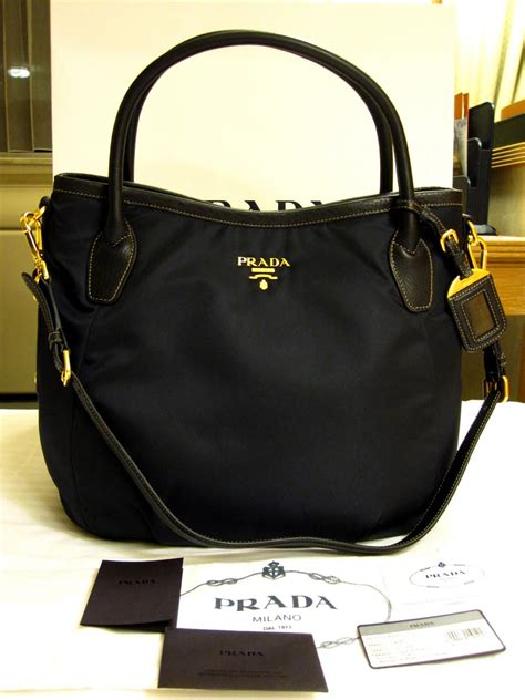 prada nylon tote bag blue